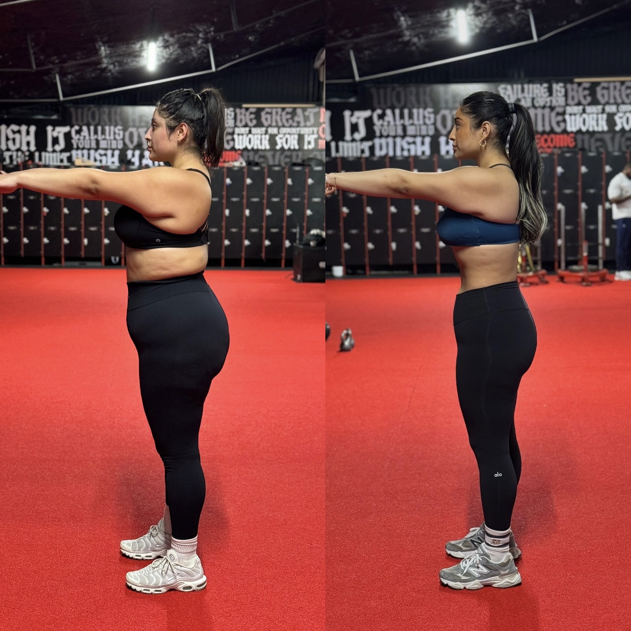 Client transformation result 1 of 3 shared by Luis Flores, personal trainer specializing in athletic performance and body recomposition at Manifest Fitness Institute Dallas
