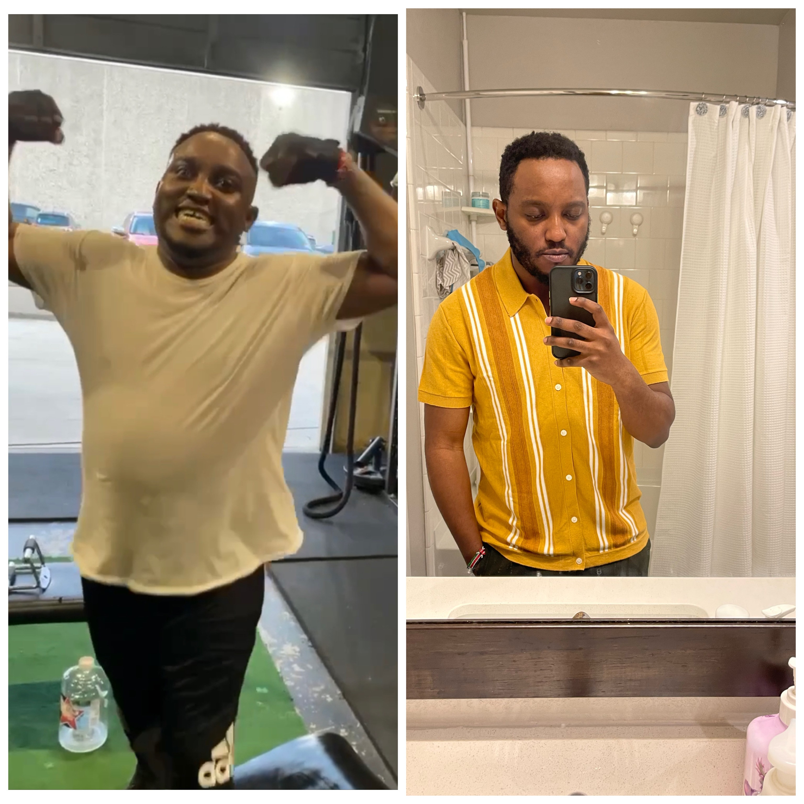 Client transformation result 1 of 2 shared by V'Angelo Smith, personal trainer specializing in athletic performance and core training at Manifest Fitness Institute Dallas