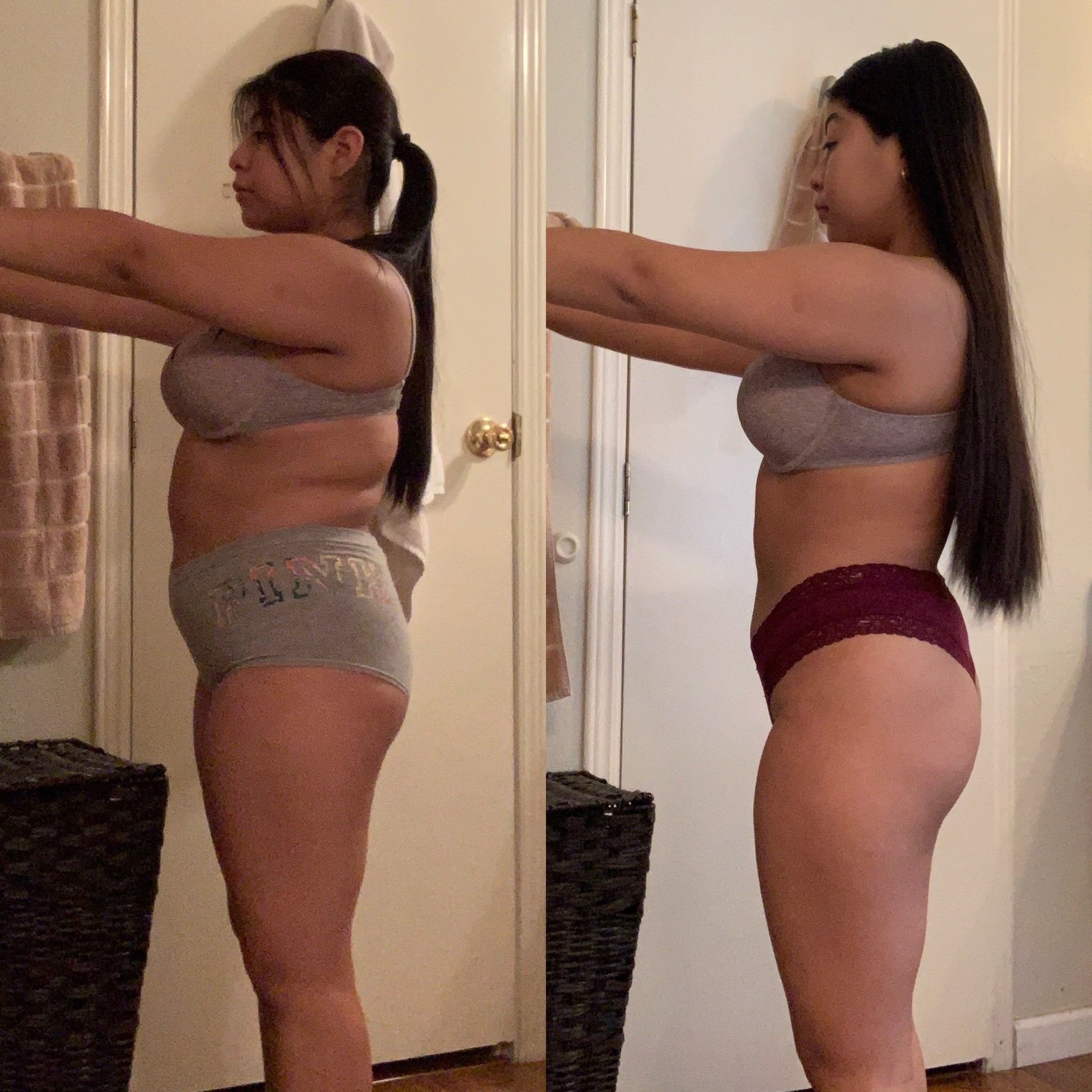 Client transformation result 2 of 3 shared by Daisy Santizo, personal trainer specializing in body recomposition and core training at Manifest Fitness Institute Dallas