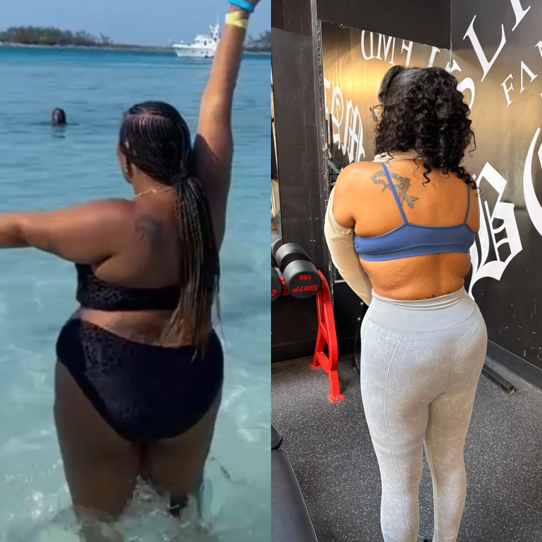 Client transformation result 1 of 2 shared by Bria Sims, personal trainer specializing in body recomposition and core training at Manifest Fitness Institute Dallas
