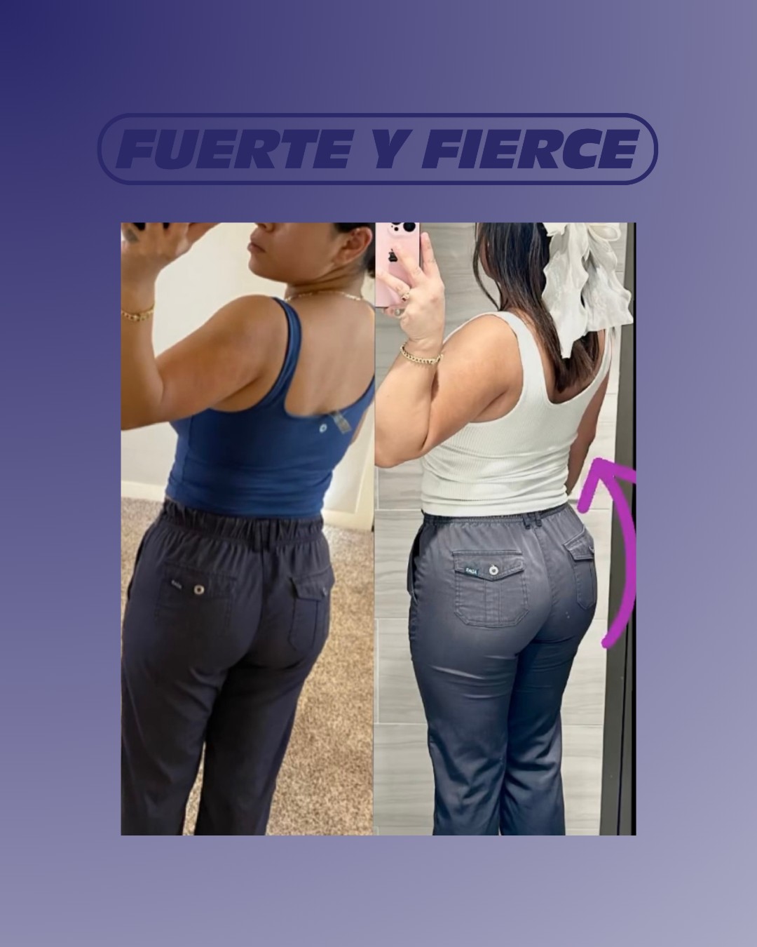 Client transformation result 3 of 3 shared by Citlali Candelario, personal trainer specializing in body recomposition and core training at Manifest Fitness Institute Dallas