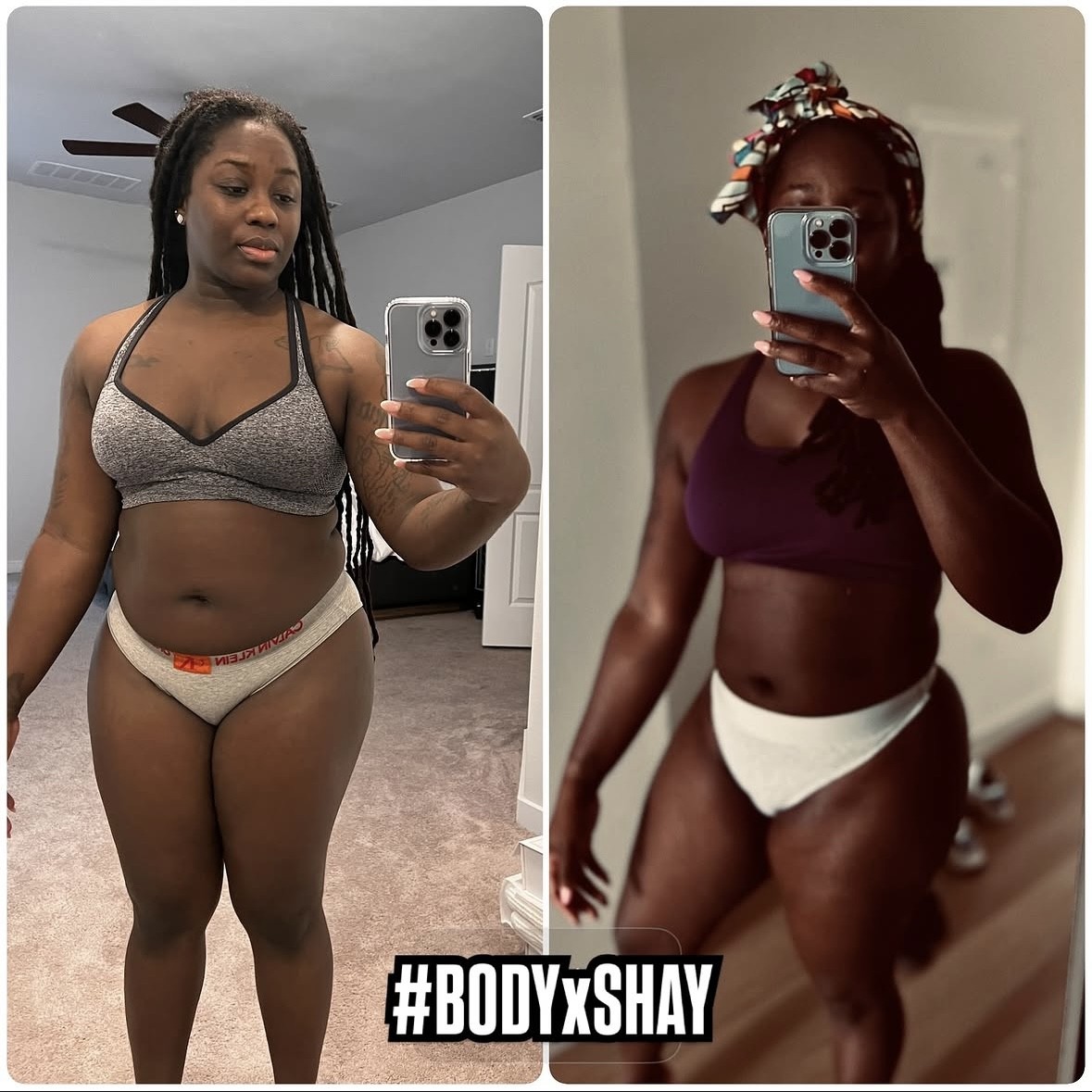 Client transformation result 1 of 3 shared by Marshay Marshall, personal trainer specializing in athletic performance and body recomposition at Manifest Fitness Institute Dallas