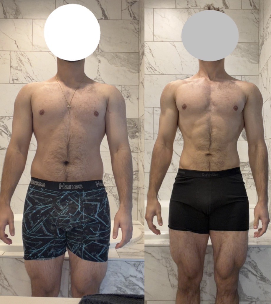 Client transformation result 1 of 11 shared by Nick Audet, personal trainer specializing in body recomposition and core training at Manifest Fitness Institute Dallas