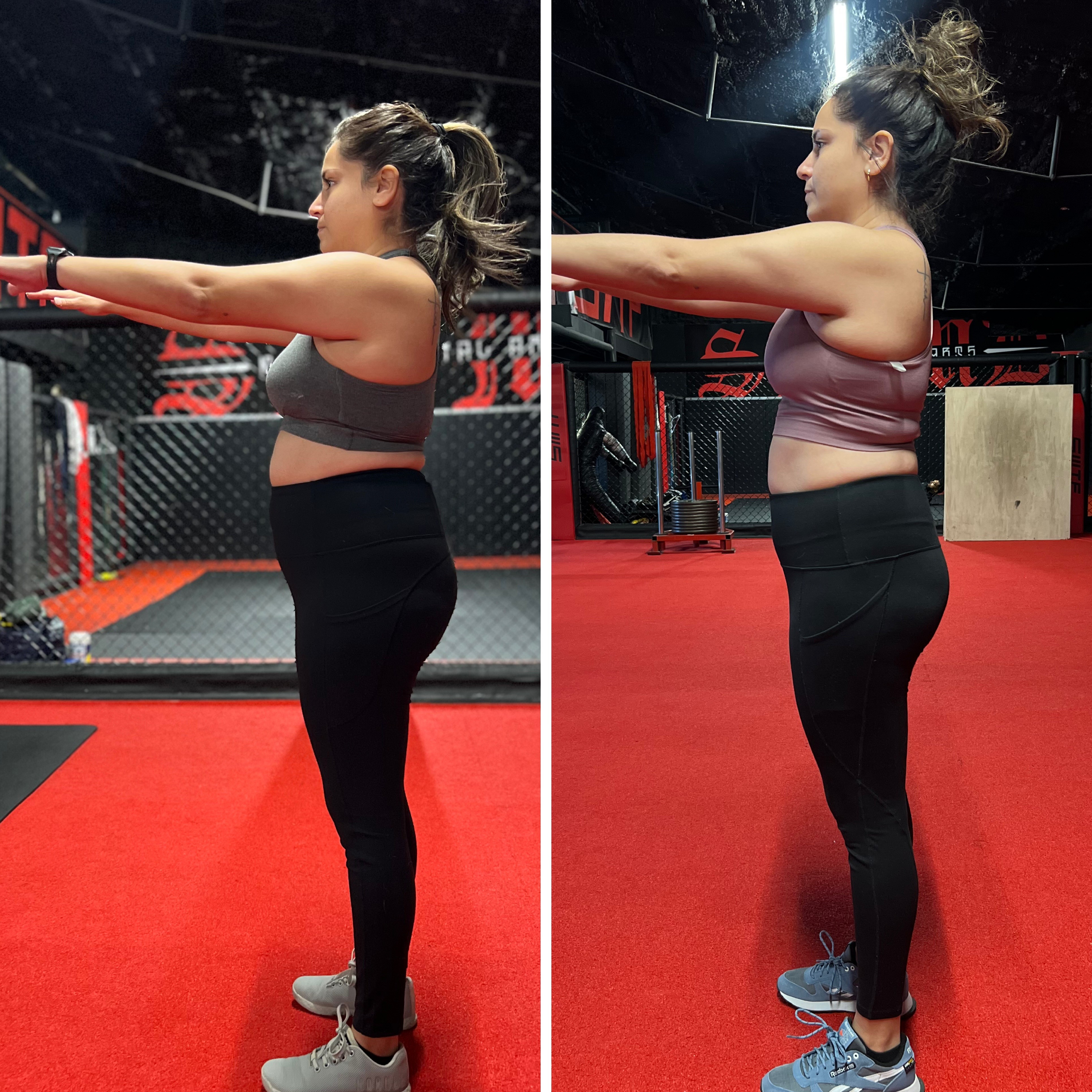 Client transformation result 1 of 3 shared by Julissa Castellanos, personal trainer specializing in body recomposition and core training at Manifest Fitness Institute Dallas