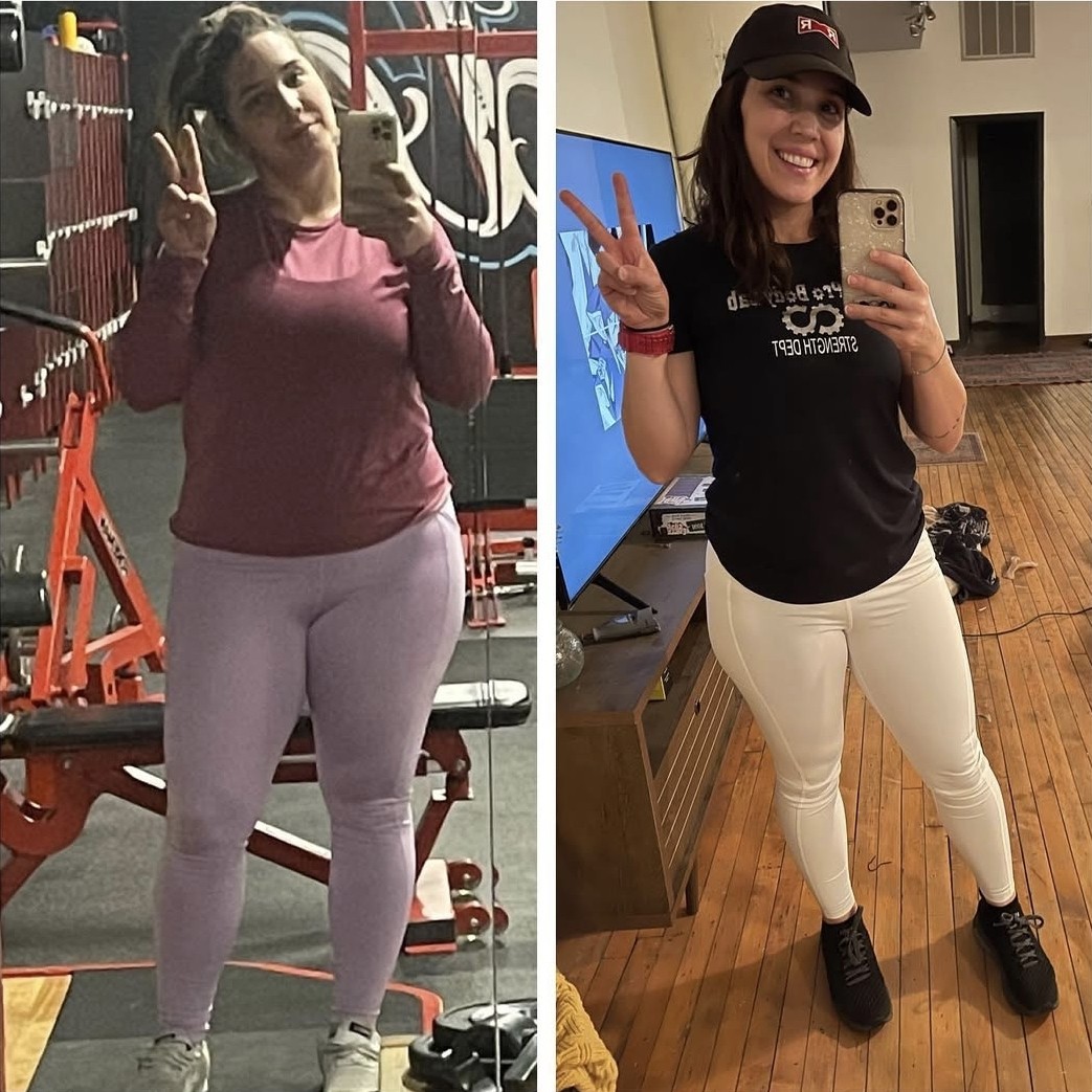 Client transformation result 2 of 3 shared by Dr. Javier Valadares, personal trainer specializing in body recomposition and nutrition coaching at Manifest Fitness Institute Dallas