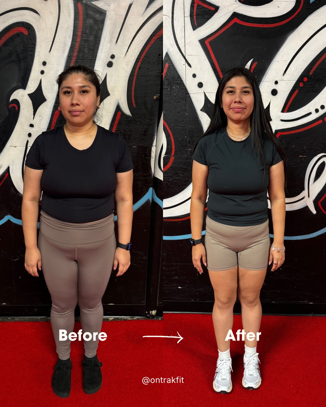 Client transformation result 3 of 3 shared by Meg Banks, personal trainer specializing in body recomposition and nutrition coaching at Manifest Fitness Institute Dallas