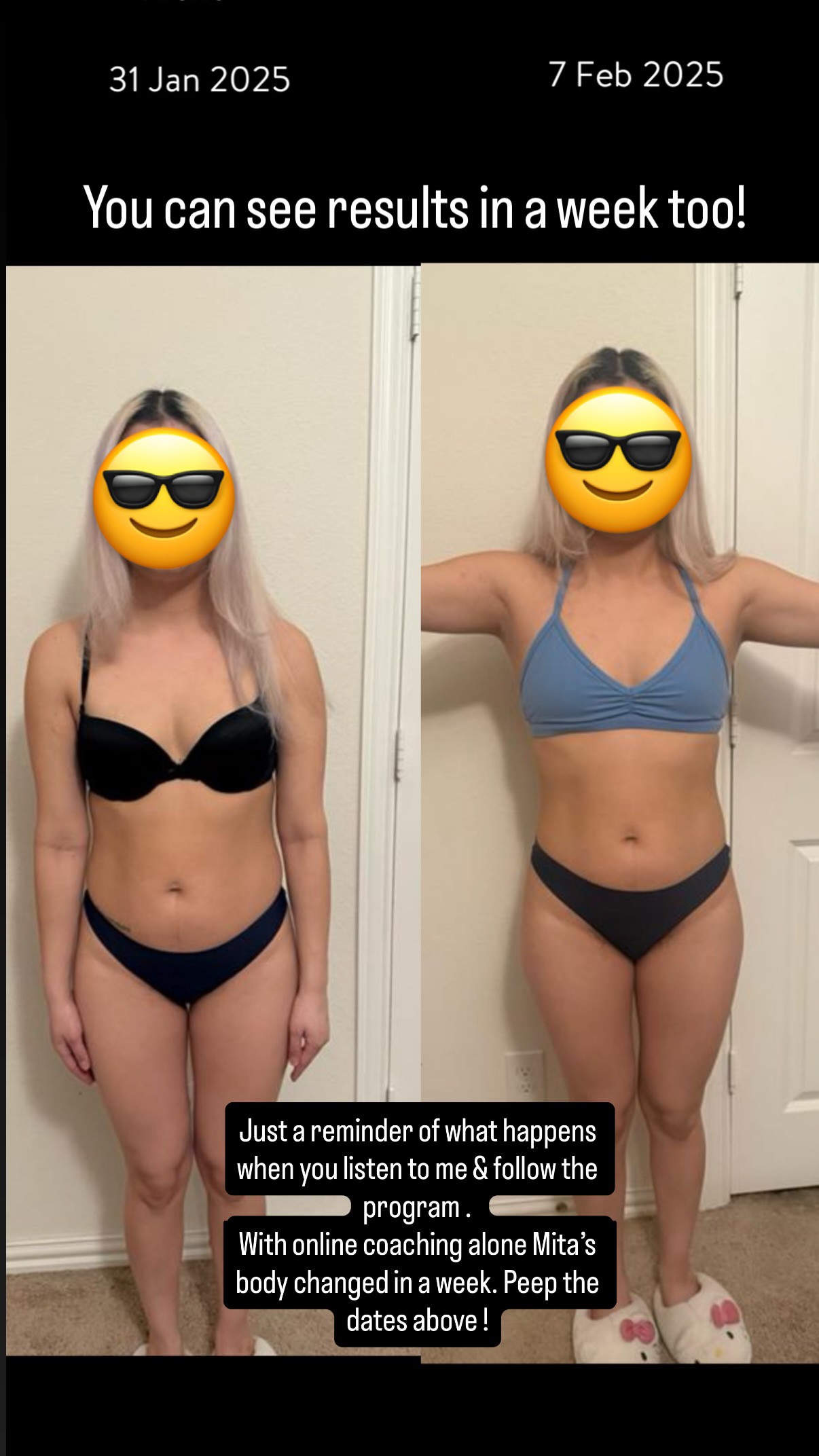 Client transformation result 1 of 2 shared by Jalen Garner, personal trainer specializing in athletic performance and core training at Manifest Fitness Institute Dallas